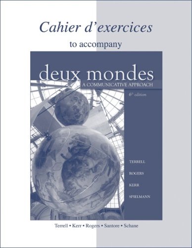 Stock image for Workbook/Lab Manual to accompany Deux mondes: A Communicative Approach for sale by Book Deals