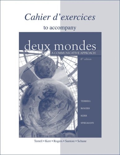 

Workbook/Lab Manual to accompany Deux mondes: A Communicative Approach