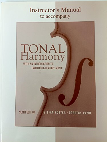 Beispielbild fr Instructor's Manual to Accompany Tonal Harmony with an Introduction to Twentieth-century Music zum Verkauf von ThriftBooks-Dallas