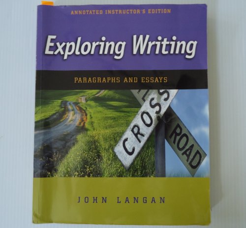9780073327372: Exploring Writing: Paragraphs and Essays (Annotated Instructor's Edition)