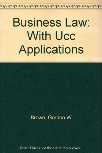 Imagen de archivo de Business Law : With UCC Applications a la venta por Better World Books