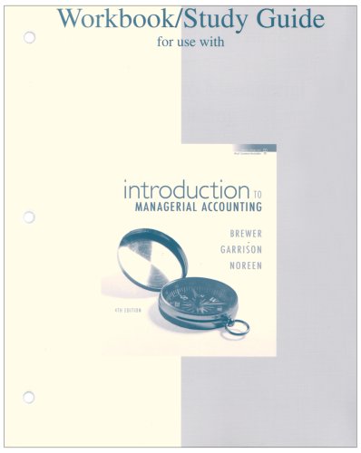 Imagen de archivo de Workbook/Study Guide for Use with Introduction to Managerial Accounting a la venta por Better World Books