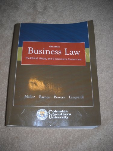 9780073352183: Business Law: The Ethical, Global, and E-Commerce Environment, 13th Edition