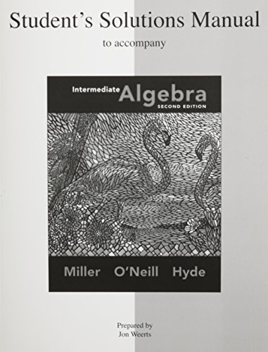 Beispielbild fr Intermediate Algebra (Student Solutions Manual) ; 9780073352374 ; 0073352373 zum Verkauf von APlus Textbooks