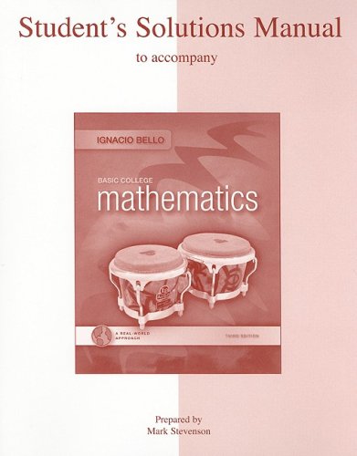 Beispielbild fr Student Solutions Manual for Basic College Mathematics: A Real-World Approach zum Verkauf von HPB-Red