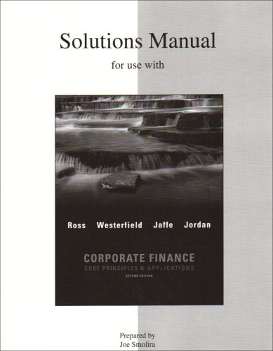 9780073363356: Solutions Manual to Accompany Corporate Finance: Core Principles and Applications