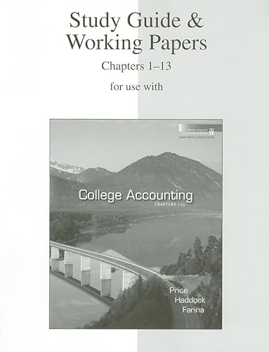 9780073365756: Study Guide & Working Papers for Use with College Accounting Chapters 1-13