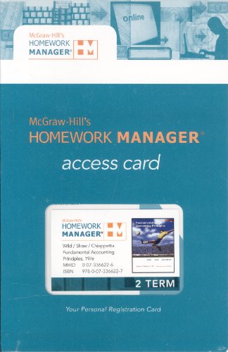 Fundamental Accounting Principles Homework Manager Pass Code (9780073366227) by Wild, John; Shaw, Ken; Chiappetta, Barbara