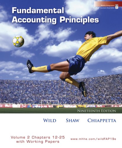 Stock image for Fundamental Accounting Principles, Vol. 2 (Chapters 12-25) with Working Papers for sale by Wonder Book