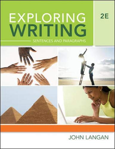 Stock image for Exploring Writing : Sentences and Paragraphs for sale by Better World Books