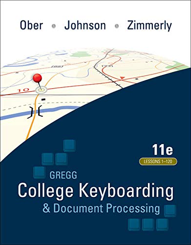 Beispielbild fr Gregg College Keyboarding & Document Processing (GDP); Lessons 1-120, Main Text zum Verkauf von Better World Books