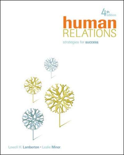 Beispielbild fr Human Relations: Strategies for Success zum Verkauf von BookHolders