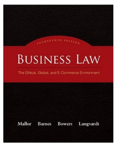 Beispielbild fr Business Law : The Ethical, Global, and E-Commerce Environment zum Verkauf von Better World Books