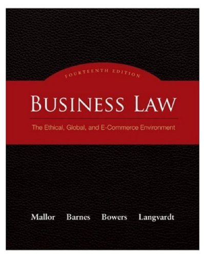 Imagen de archivo de Business Law: The Ethical, Global, and E-Commerce Environment a la venta por St Vincent de Paul of Lane County