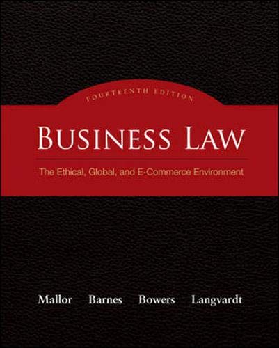 Stock image for Business Law: The Ethical, Global, and E-Commerce Environment for sale by St Vincent de Paul of Lane County