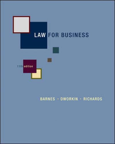 Imagen de archivo de Law for Business a la venta por Better World Books