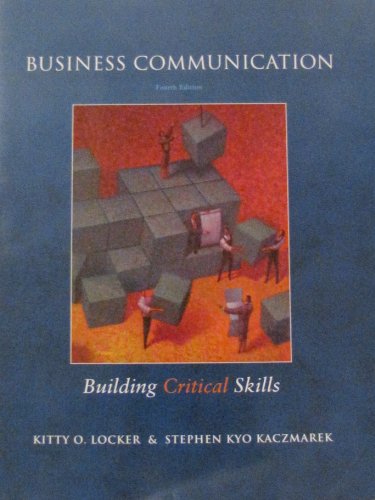 Imagen de archivo de Business Communication : Building Critical Skills a la venta por Better World Books