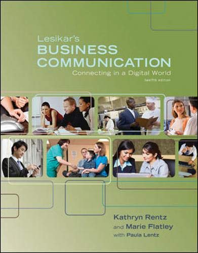 Imagen de archivo de Lesikar's Business Communication: Connecting in a Digital World a la venta por HPB-Red