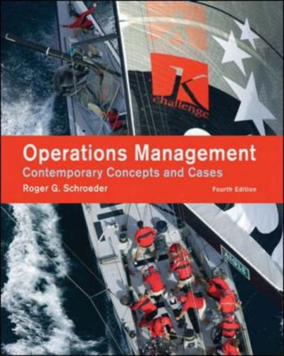 Beispielbild fr Operations Management : Contemporary Concepts and Cases zum Verkauf von Better World Books