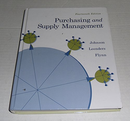 Imagen de archivo de Purchasing and Supply Management a la venta por Better World Books