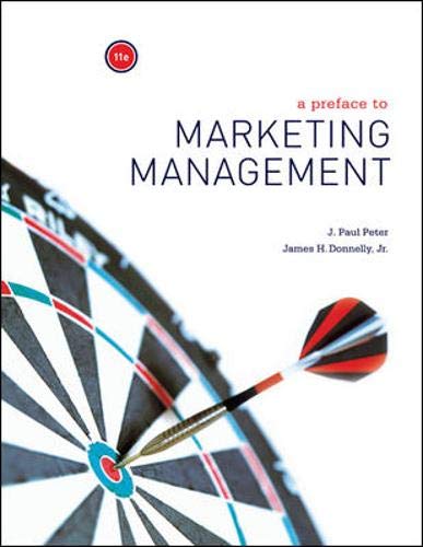 Imagen de archivo de A Preface to Marketing Management a la venta por Better World Books