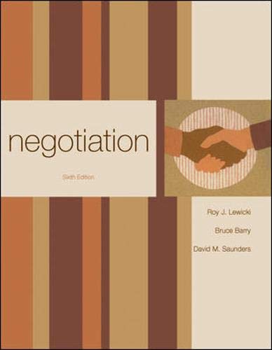 Negotiation (9780073381206) by Lewicki, Roy; Saunders, David; Barry, Bruce