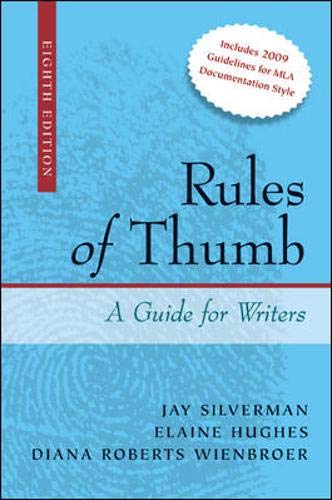 Stock image for Rules of Thumb: A Guide for Writers for sale by ThriftBooks-Dallas