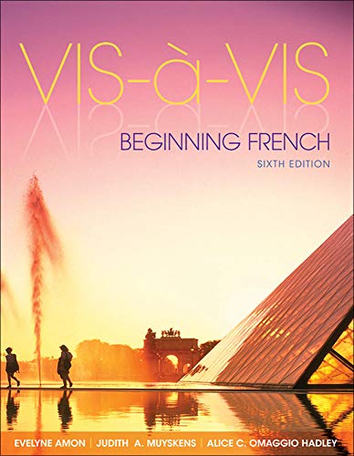 Imagen de archivo de Vis-a`-Vis: Beginning French, 6th Edition (English and French Edition) a la venta por HPB-Red