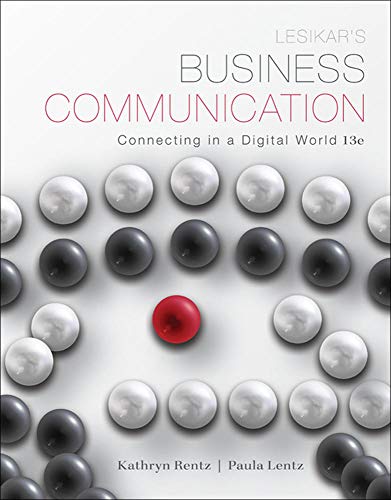 Imagen de archivo de Lesikar's Business Communication: Connecting in a Digital World (Irwin Business Communications) a la venta por SecondSale