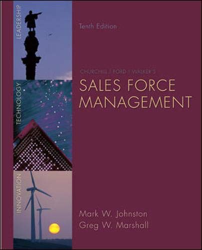 9780073404851: Sales Force Management