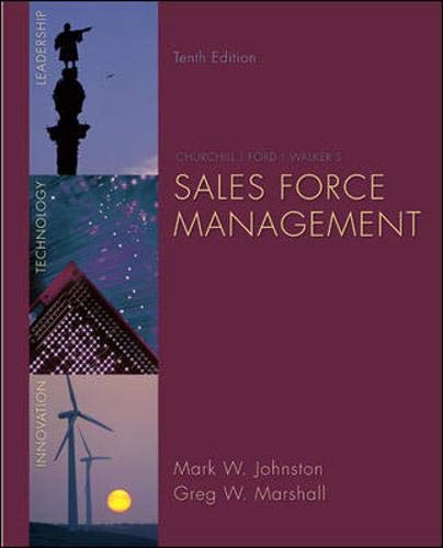 9780073404851: Churchill/Ford/Walker's Sales Force Management