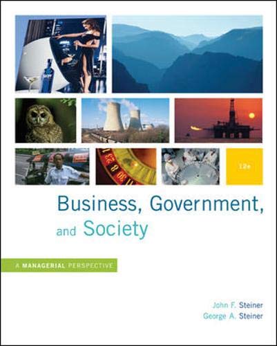 Beispielbild fr Business, Government and Society : A Managerial Perspective zum Verkauf von Better World Books