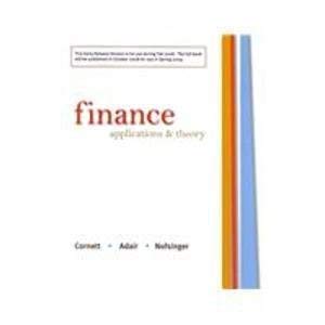 Imagen de archivo de Finance: Applications and Theory Early Release a la venta por -OnTimeBooks-
