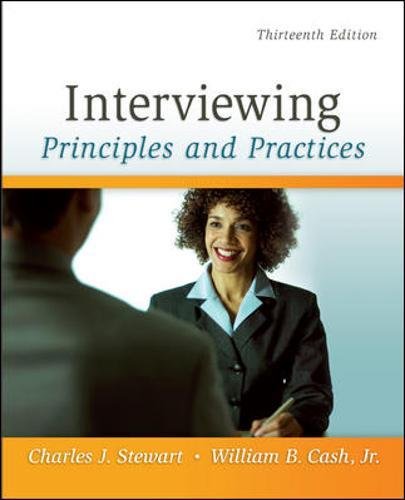 Imagen de archivo de Interviewing: Principles and Practices a la venta por BooksRun
