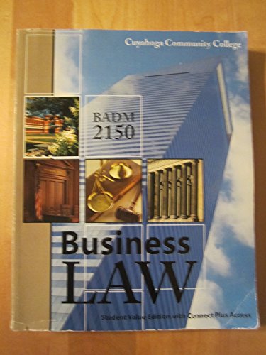 Stock image for Business Law: Cuyahoga Community College Edition for sale by HPB-Red
