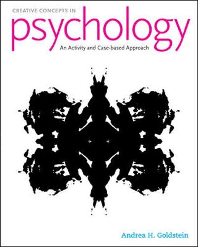 Stock image for Creative Concepts in Psychology: Case Studies and Activities for sale by The Book Spot