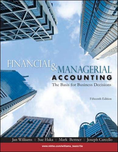 Beispielbild fr Financial & Managerial Accounting: The Basis for Business Decisions zum Verkauf von Revaluation Books