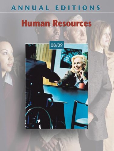 Beispielbild fr Annual Editions: Human Resources 08/09 zum Verkauf von Goodwill Books