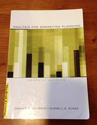 Imagen de archivo de Analysis for Marketing Planning (Irwin Marketing) a la venta por SecondSale