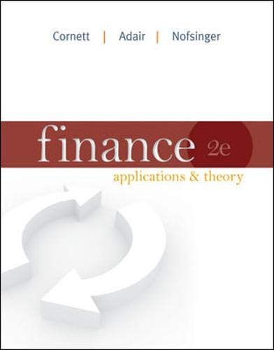 Beispielbild fr Finance: Applications and Theory zum Verkauf von BookHolders