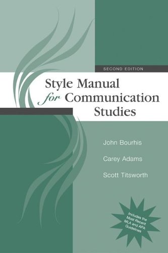 Beispielbild fr Style Manual for Communication Studies zum Verkauf von Better World Books