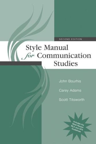 Stock image for Style Manual for Communication Studies for sale by BookHolders