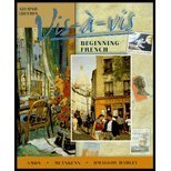 Beispielbild fr Vis-a-Vis : Beginning French zum Verkauf von Better World Books: West
