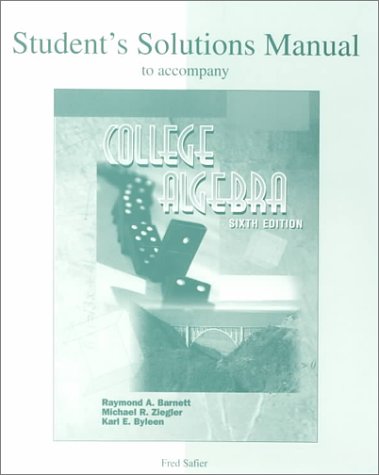 9780073655840: Student's Solutions Manual to Accompany College Algebra