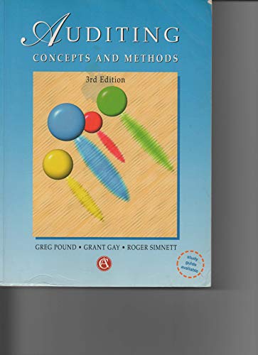 9780074701263: Auditing Concepts & Methods