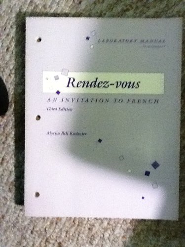 Stock image for Laboratory manual to accompany Rendez-vous, an invitation to French, third edition for sale by SecondSale