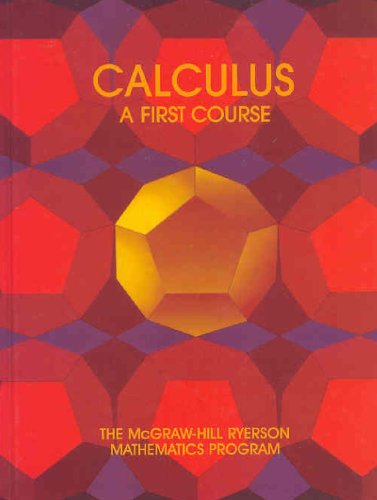 Beispielbild fr Calculus : A First Course zum Verkauf von Better World Books