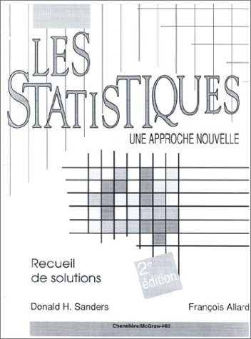 9780075498230: Statistiques, une approche nouvelle : Recueil de solutions