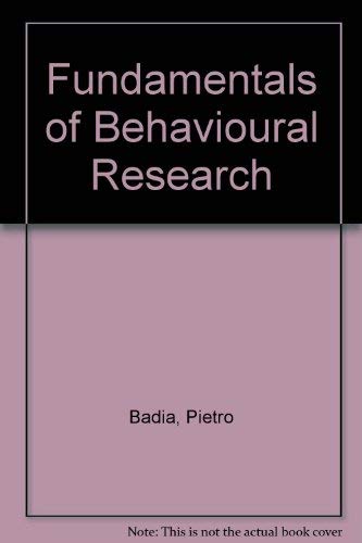 9780075548140: Fundamentals of Behavioural Research