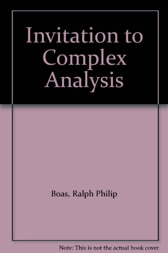 Invitation to Complex Analysis - Boas, Ralph Philip